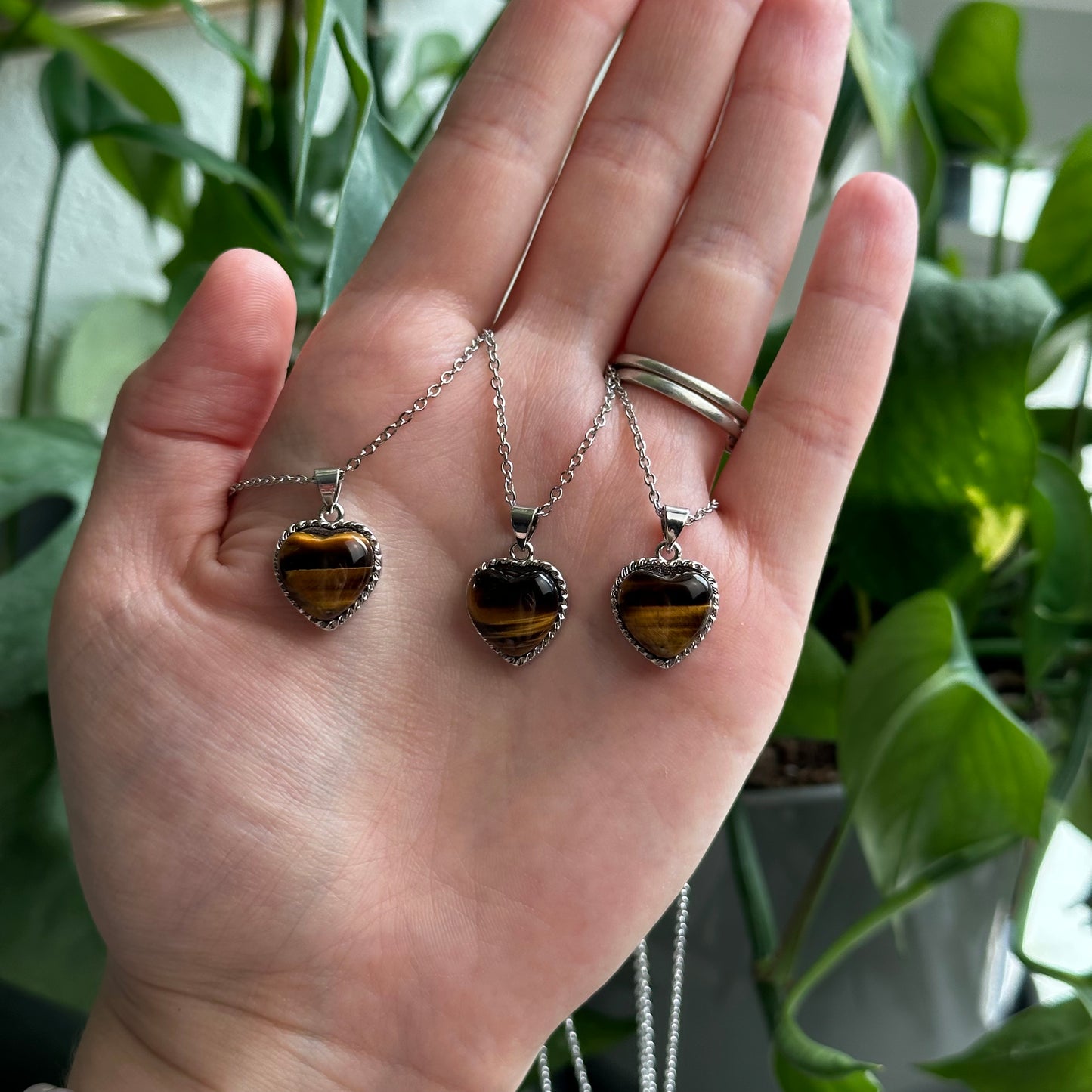 Tigers Eye Heart Necklaces