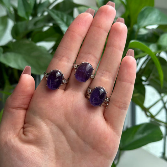 Adjustable Amethyst Ring