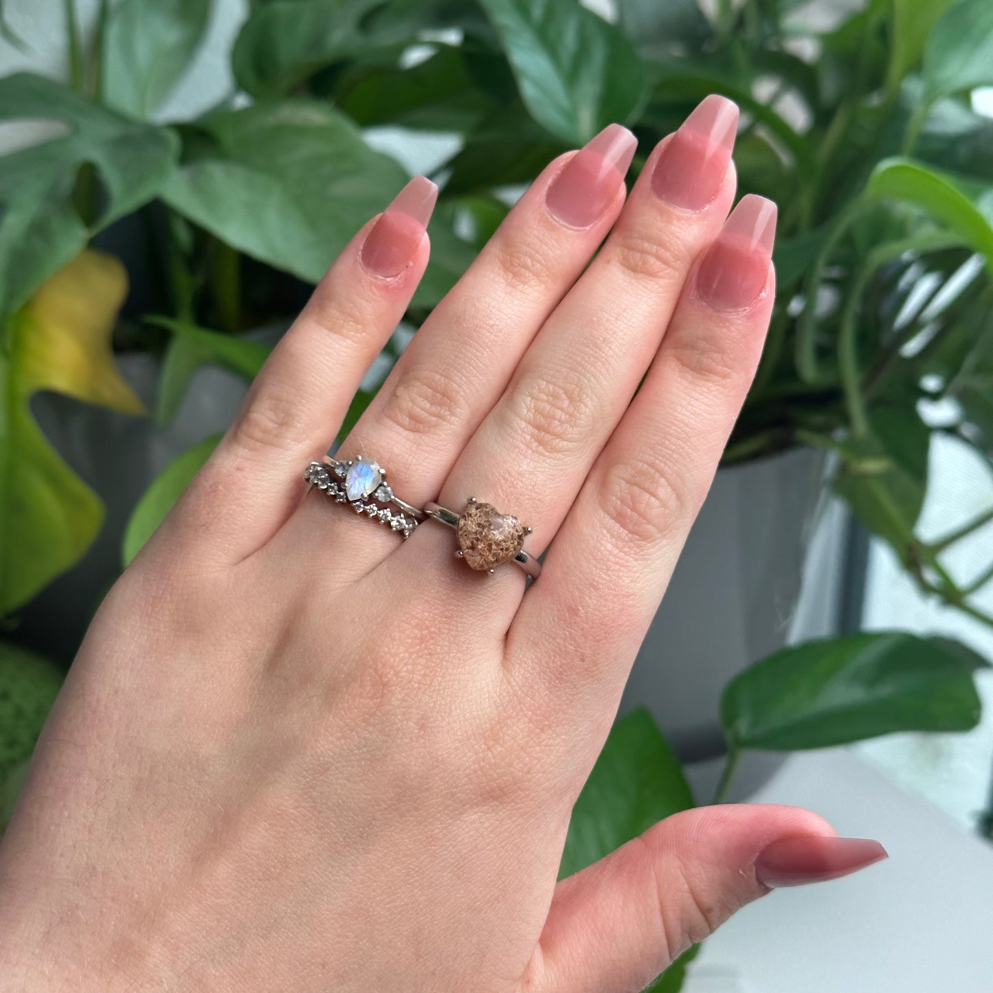 Adjustable Garden Quartz Rings