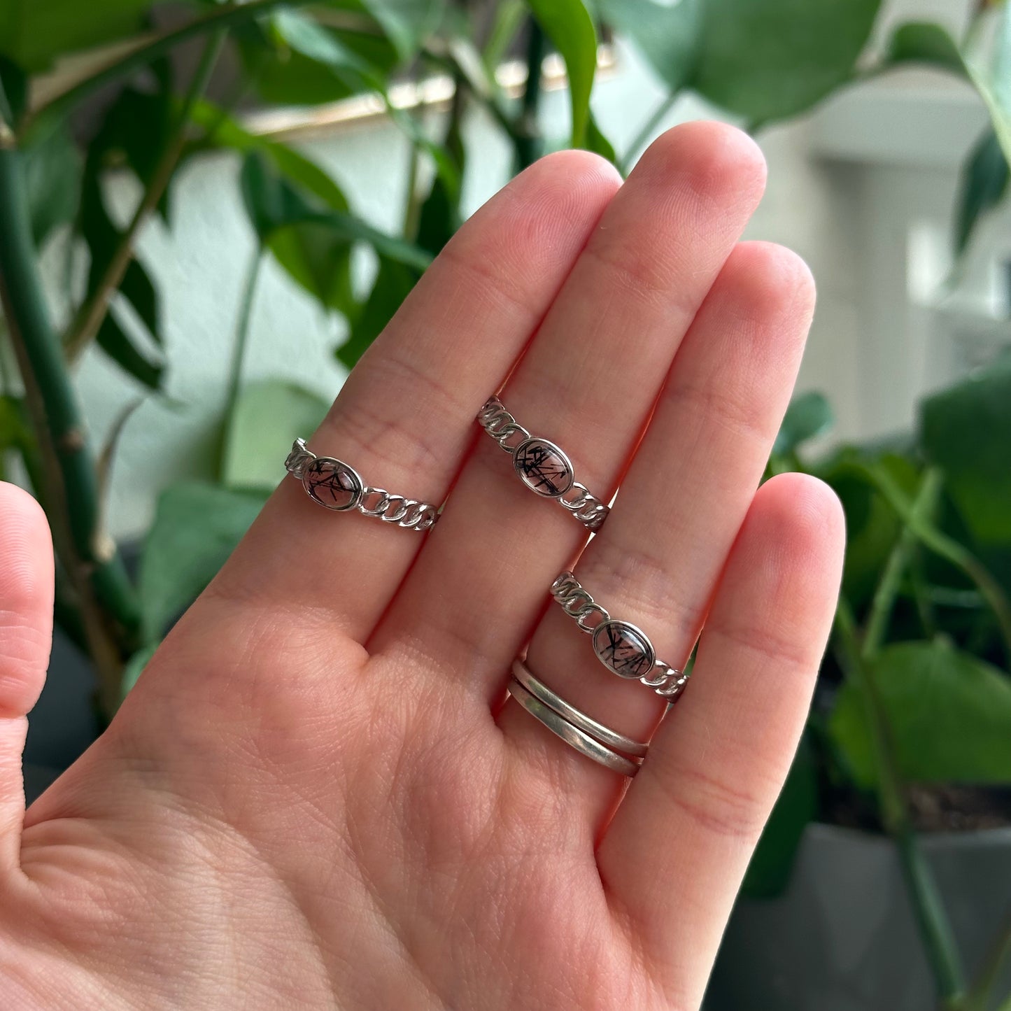 Adjustable Tourmaline Quartz Rings