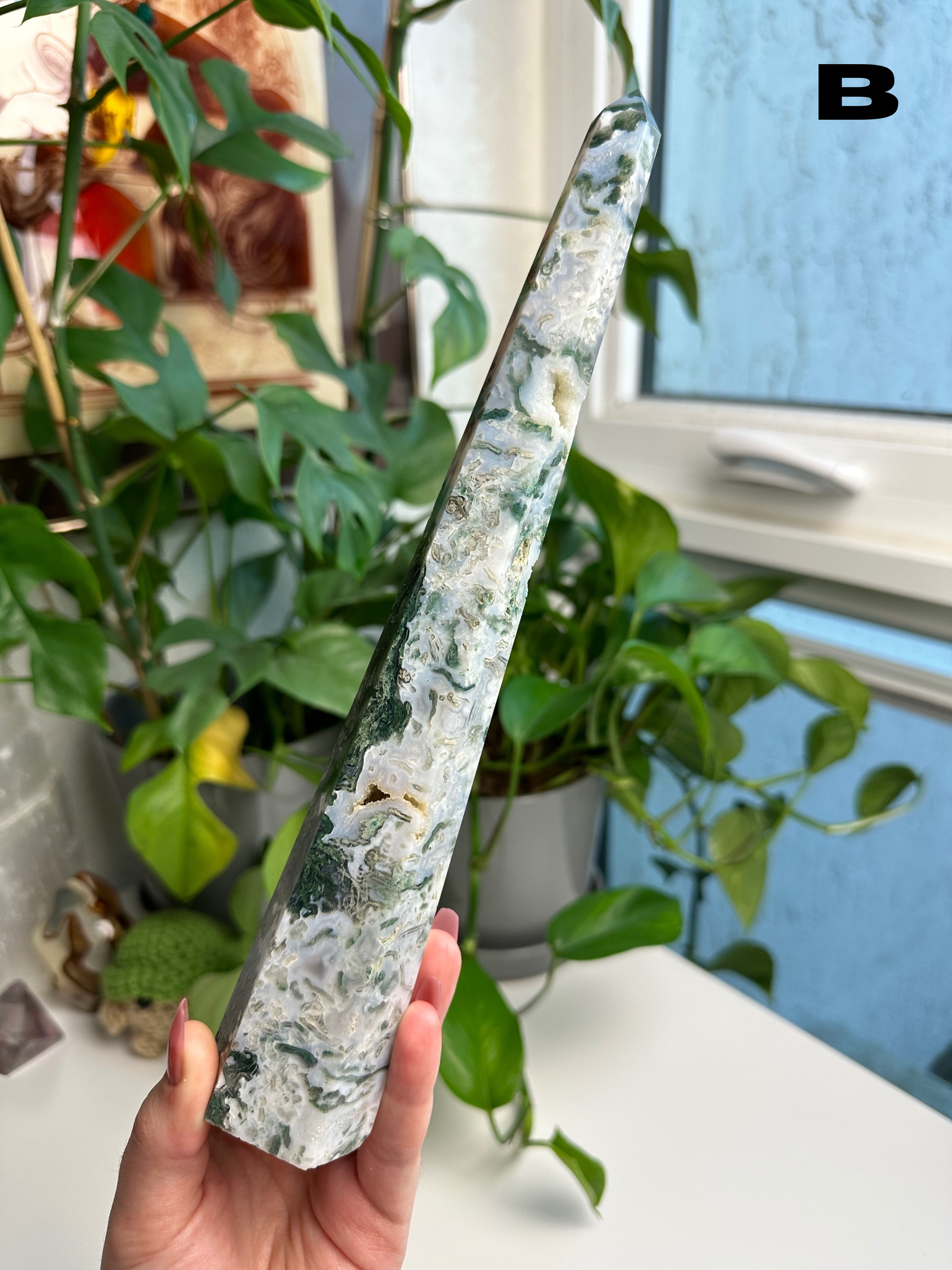 Moss Agate Obelisks