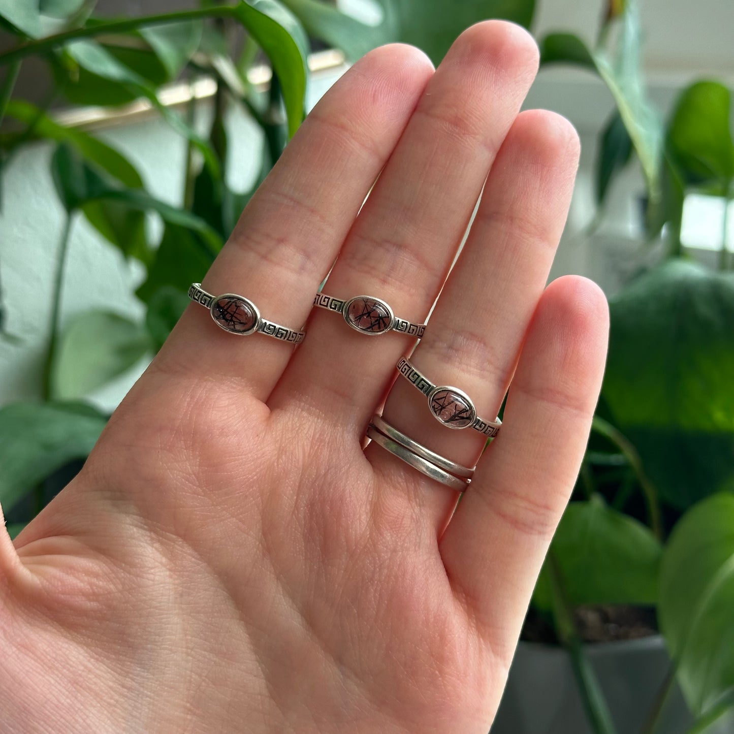 Adjustable Tourmaline Quartz Rings