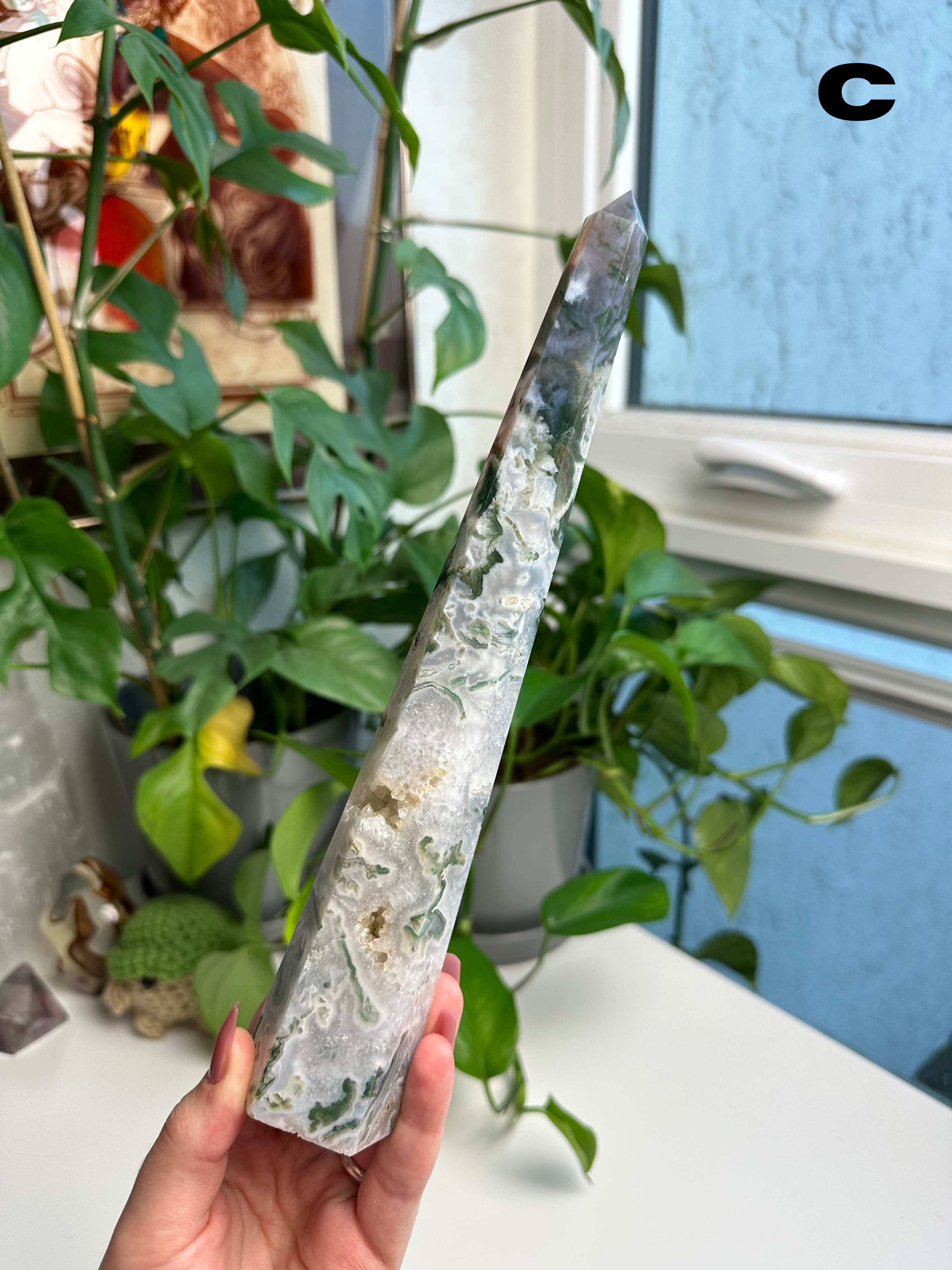 Moss Agate Obelisks