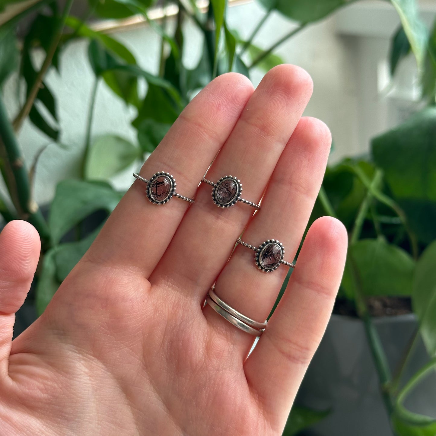 Adjustable Tourmaline Quartz Rings