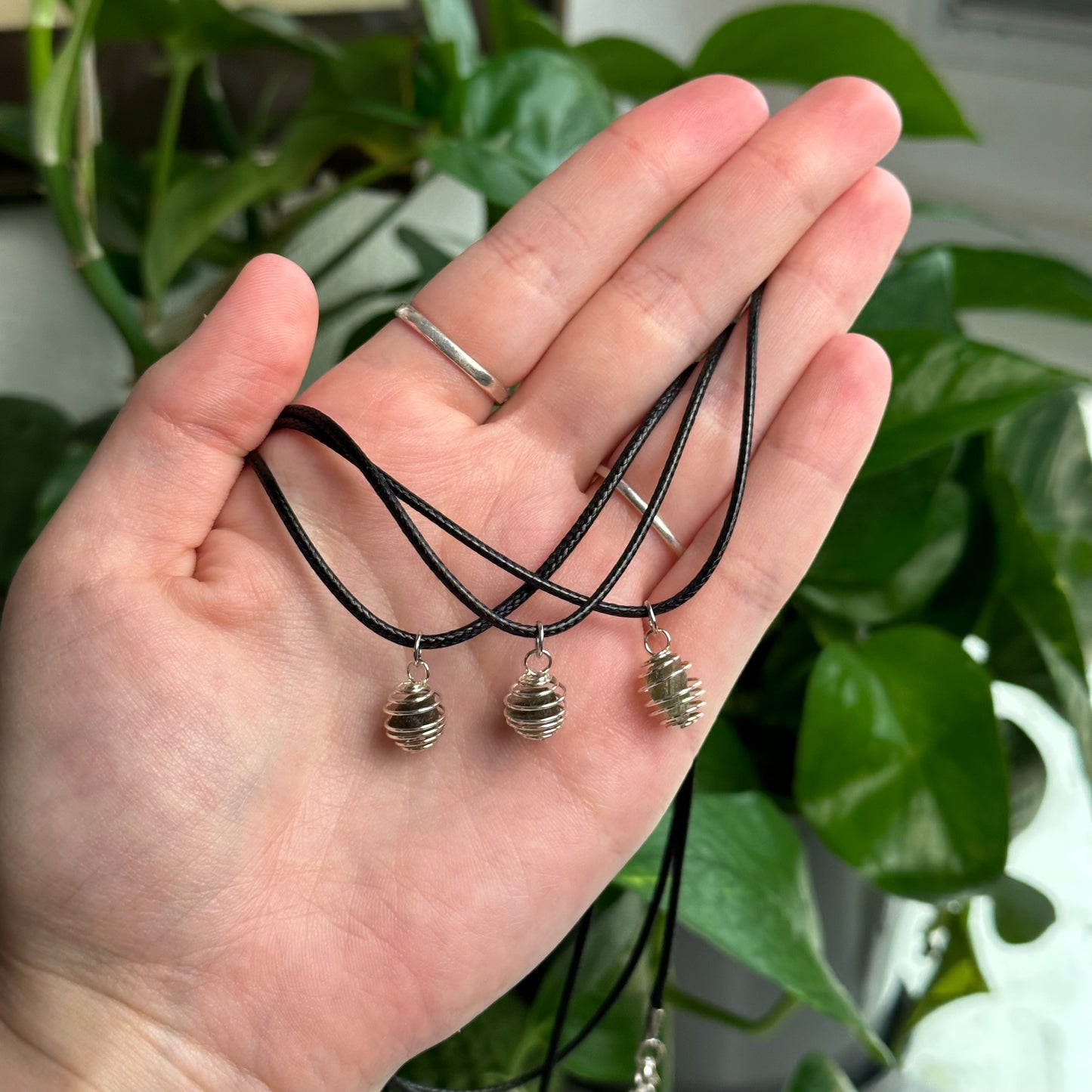 Moldavite Cage Necklaces