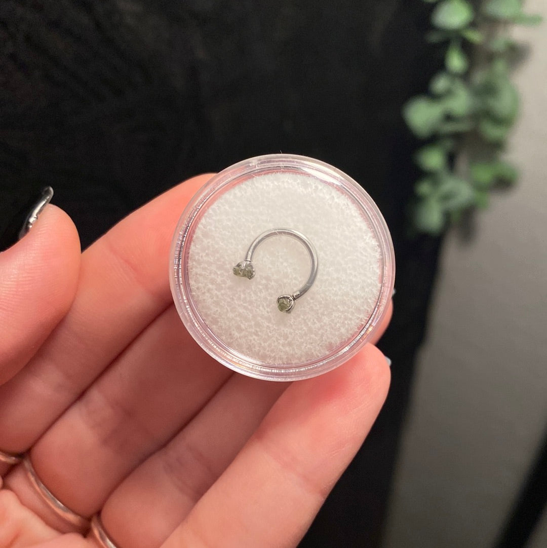 Moldavite Septum Ring