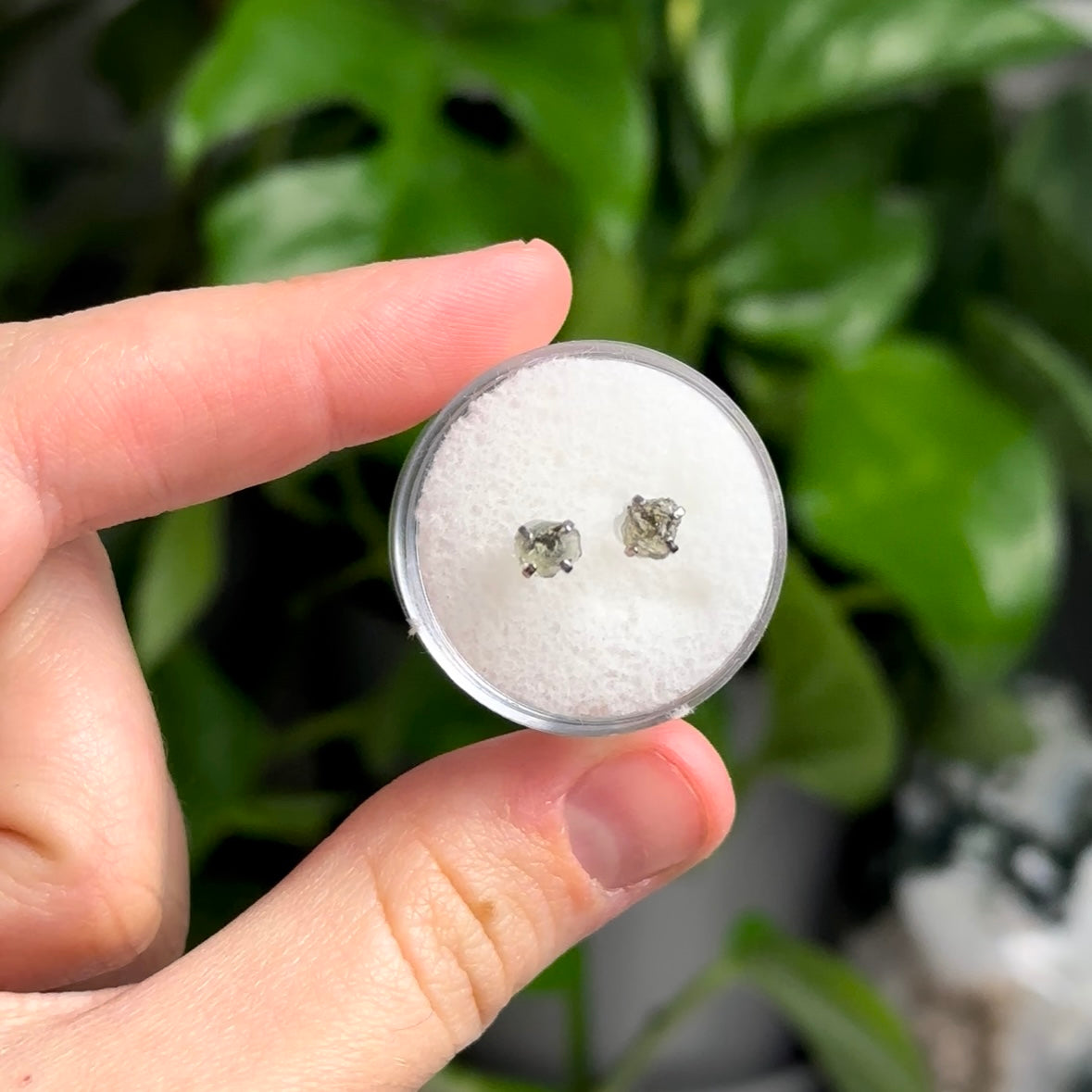 Moldavite Earrings (Larger Stone)