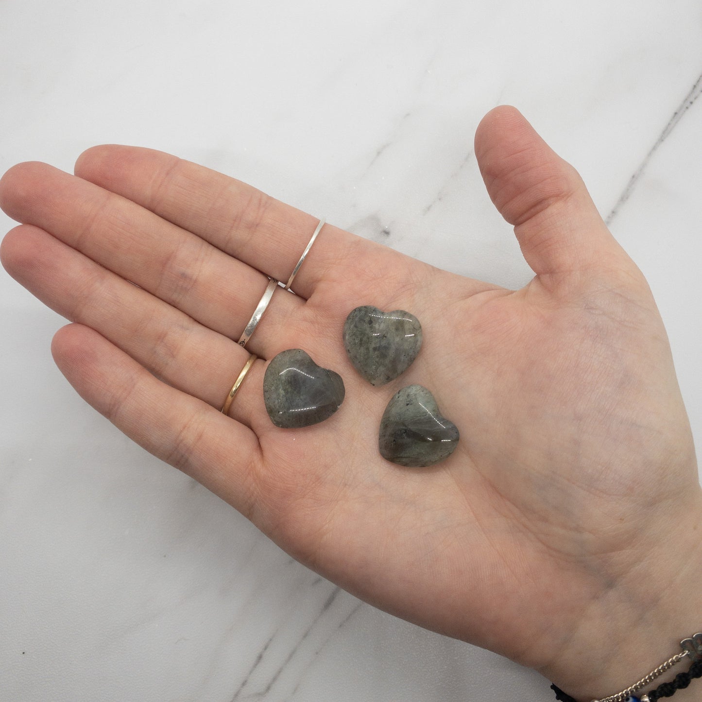 Blue Labradorite Hearts