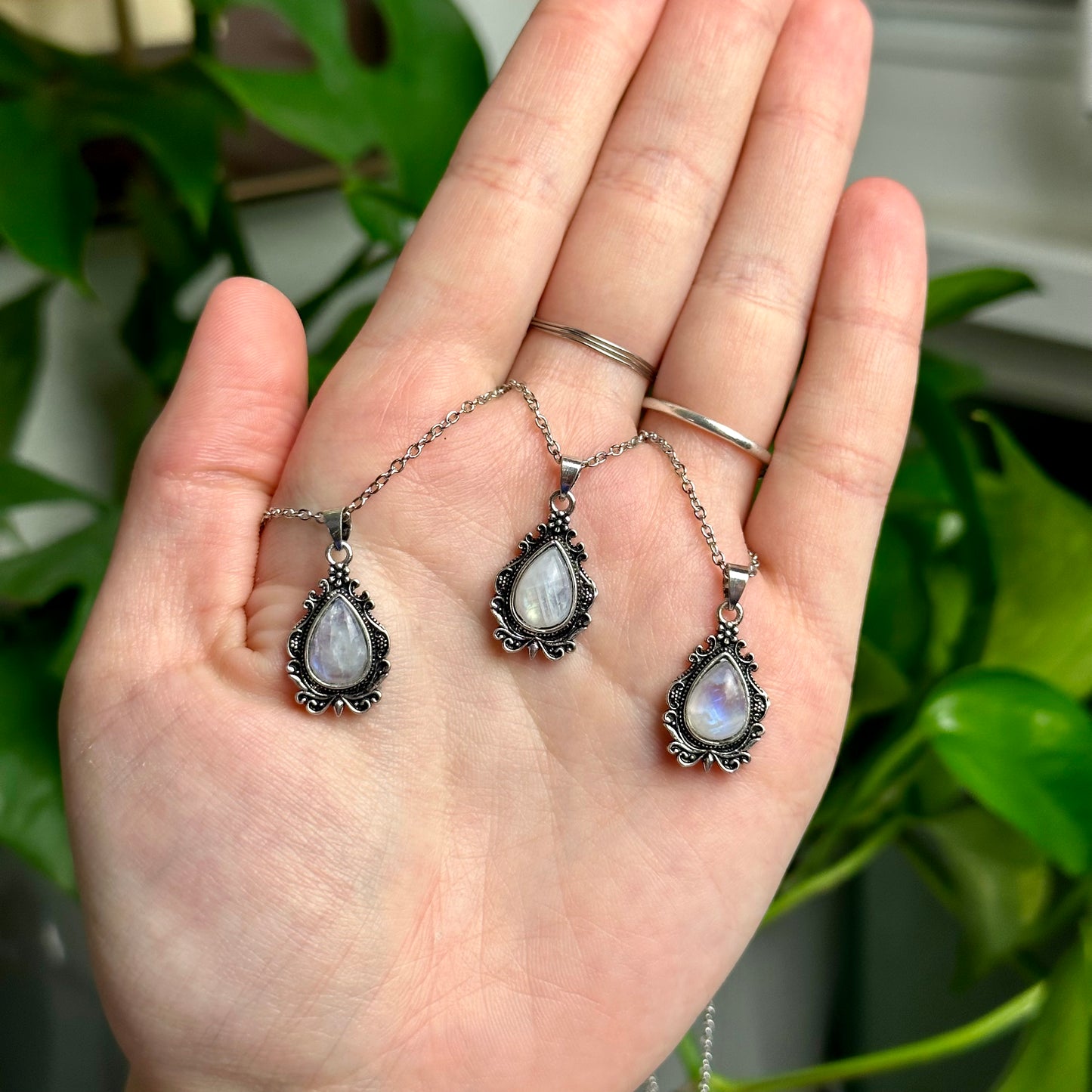 Rainbow Moonstone Necklaces