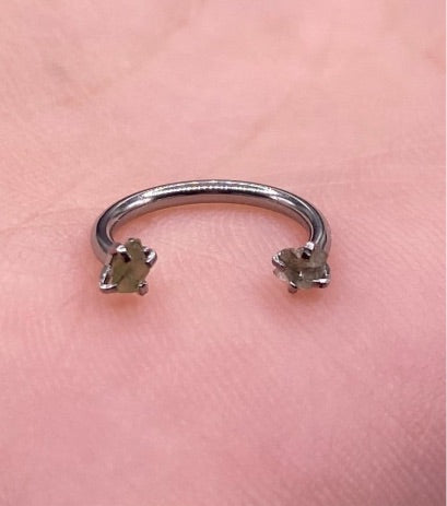 Moldavite Septum Ring