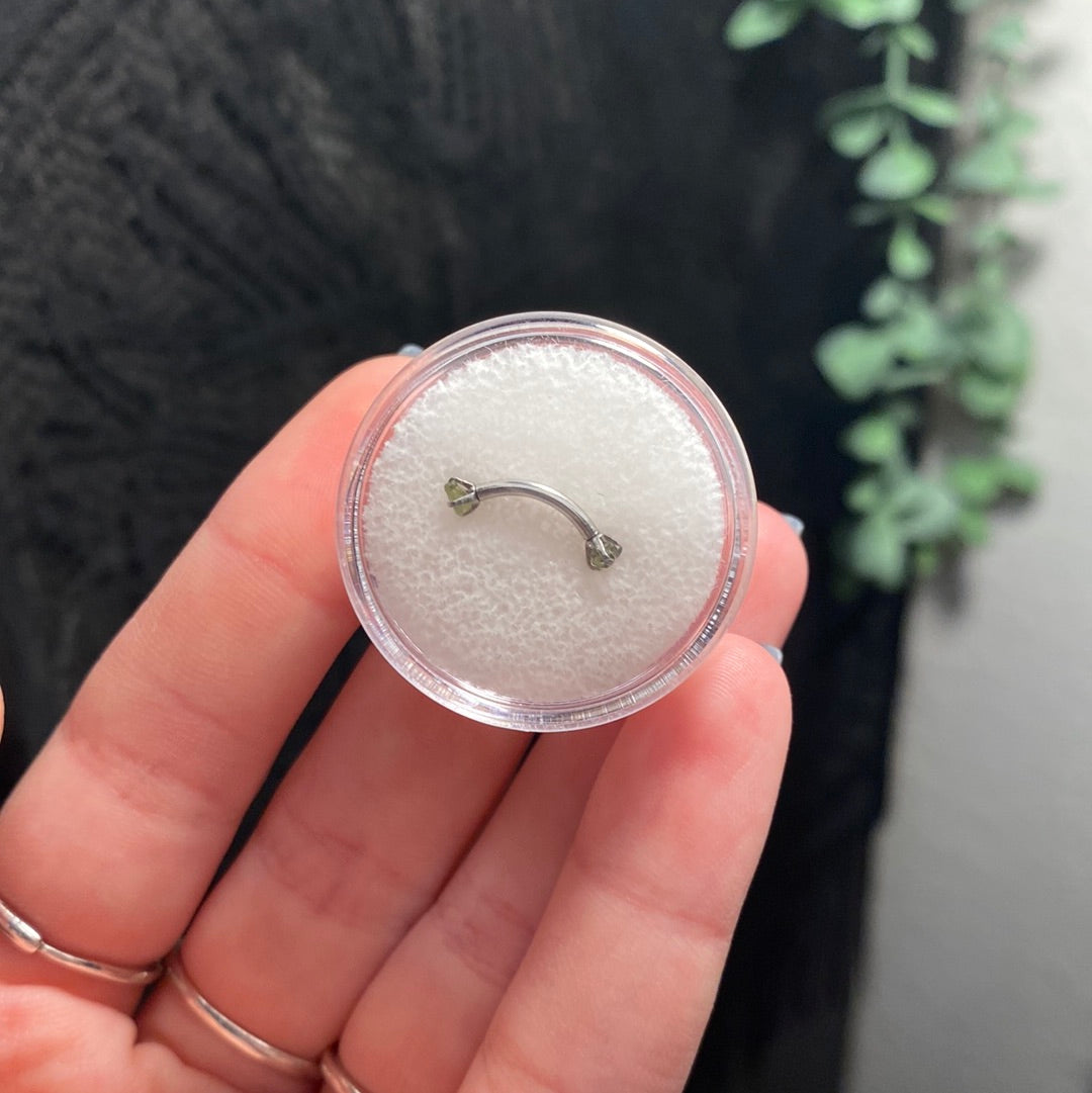 Moldavite Barbell Body Jewelry