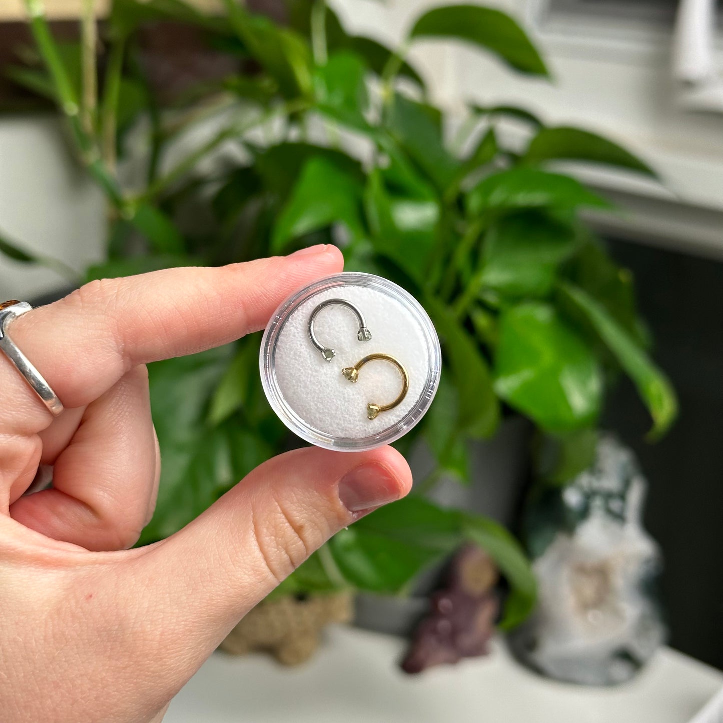 Moldavite Septum Ring