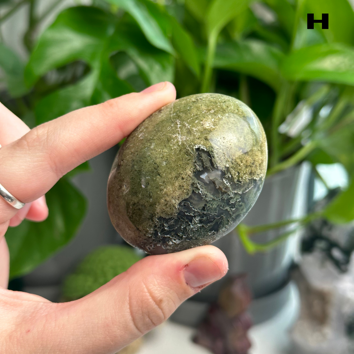 Moss Agate Palmstones