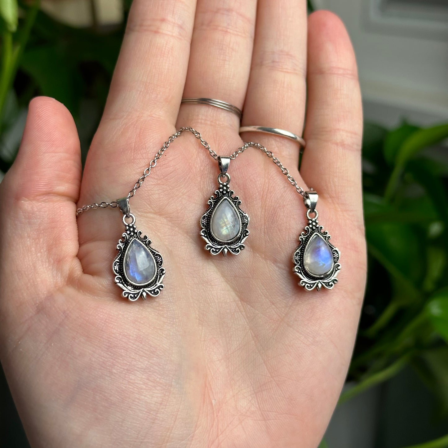 Rainbow Moonstone Necklaces