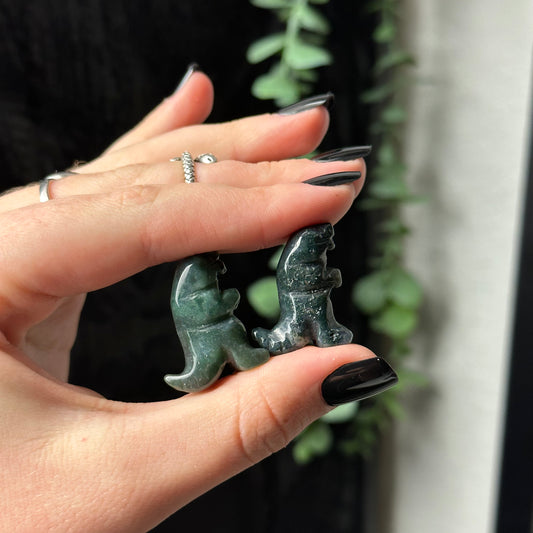 Moss Agate Dinosaur T-Rex