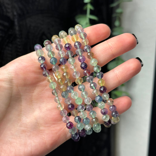 Faceted Rainbow Fluorite Bracelet