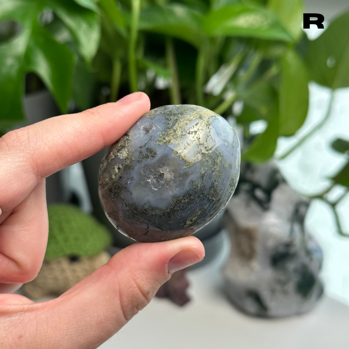 Moss Agate Palmstones